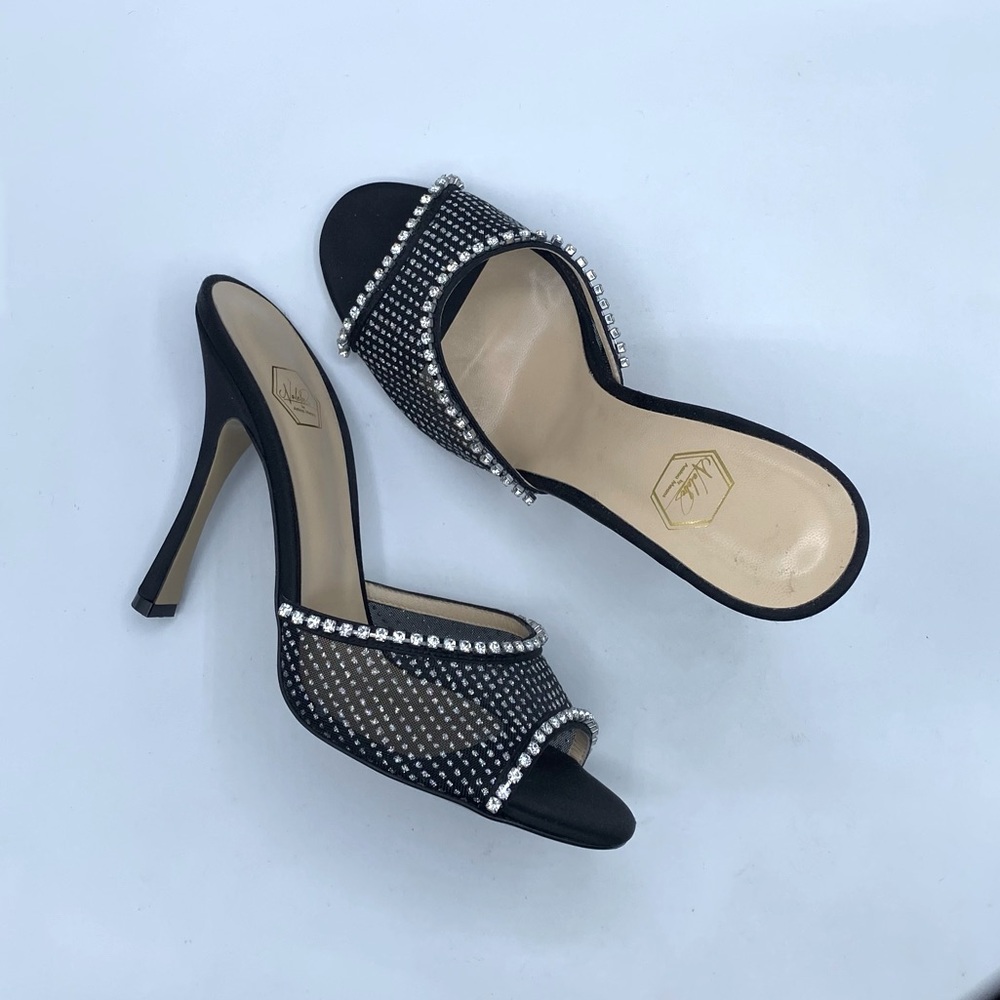 NEW Nalebe Stellar Embellished Black Mesh Mules 40